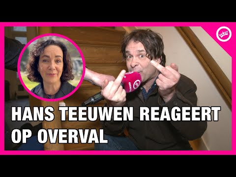 ZES MAN POLITIE. op de stoep bij HANS TEEUWEN na filmpje over FEMKE HALSEMA