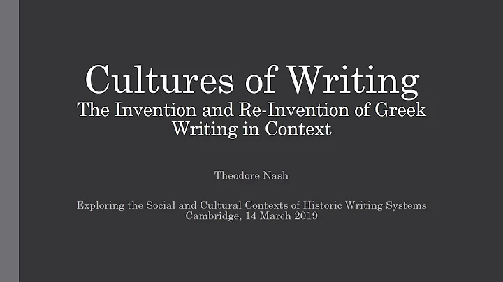 Theodore Nash - Cultures of Writing