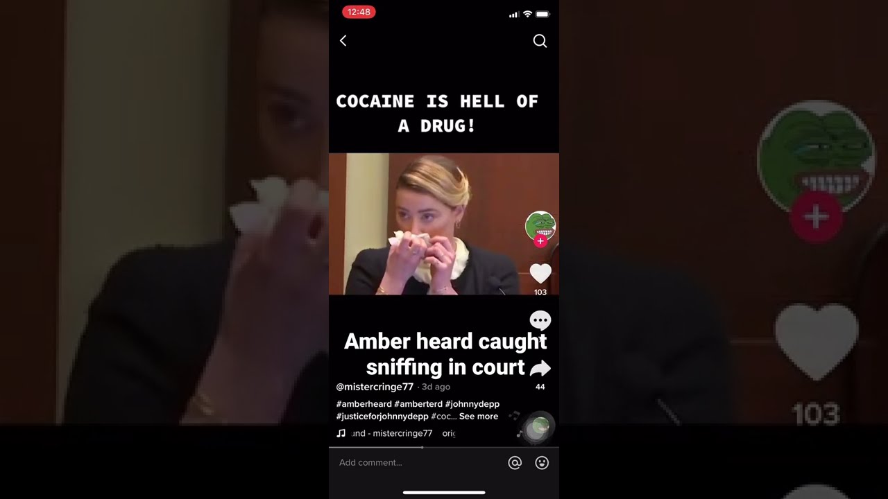 Amber Heard Caught Sniffing Cocaine In Court