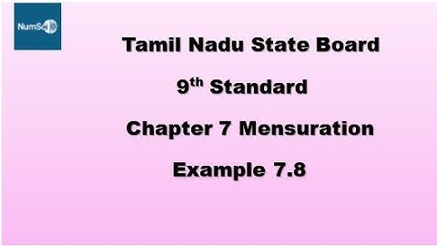 Tn 9th Maths Chapter 7 Mensuration Example 7.8 #9thmaths #9thmathschapter7