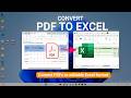 Convert PDF to Excel File Without Losing Format | Editable Excel File