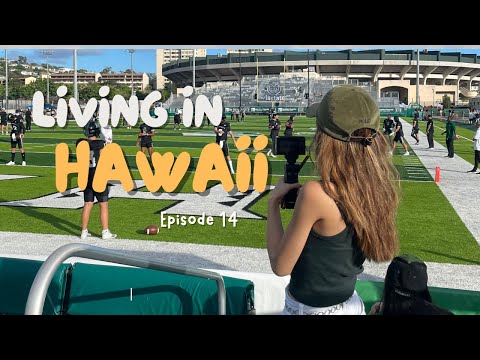 hawaii vlog 14 | ハワイに住む大学生の日常 / バーベキュー/ ハワイ大学 / フットボール観戦