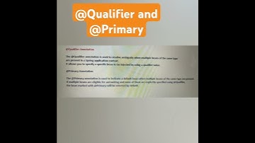 diff bet @qualifer and@primary annotation#springboot #microservices #viralshorts #shorts#viralvideo