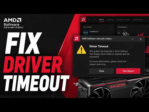 FIX AMD Software Detected a Driver Timeout | Display Driver Crash Solution