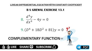 Linear Differential Equation | Bs Grewal Exercise 13.1 question 8,9 solved with concept.|