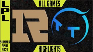 RNG vs TT Highlights ALL GAMES | LPL Summer 2021 W8D4 | Royal Never Give Up vs TT