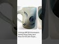 Vintage MCM Stoneware Heavy Mug Gray and Blue Art Studio Style Stein Hand Thrown