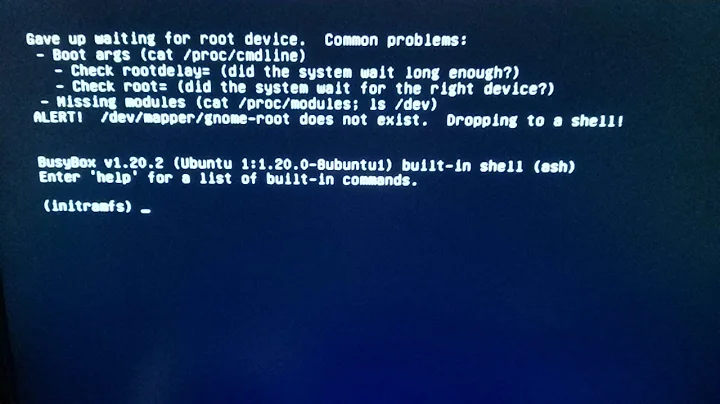 Fix lỗi "Gave up waiting for root device" (Debian,Ubuntu)