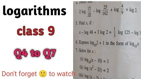 icse|| class-9th || mathematics || ch-8|| Logarithms|| Ex-8B|| concise Selina || isc
