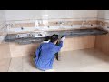 Construction Of kitchen Table Family | Process Install Kitchen Table With Granite