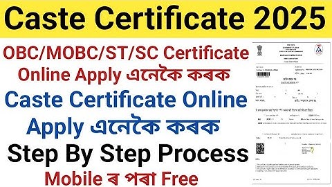 How to Apply OBC/MOBC/ST/SC Certificate Online 2025 | Step By Step Process |Caste Certificate Online