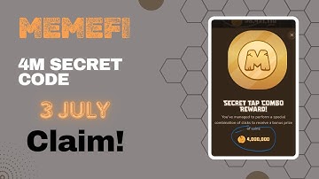 Memefi 4M secret code claim | 3 July Applicable all levels of characters