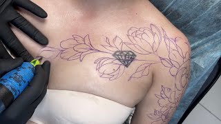 3 hours of tattooing in 17 minutes | Time lapse