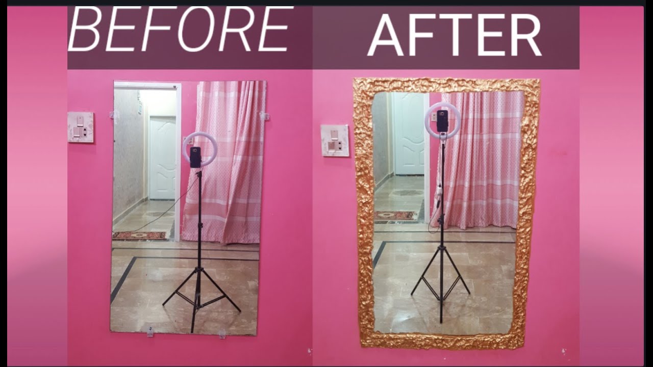 plaster of paris craft idea || mirror craft ideas || wall mirror art ideas