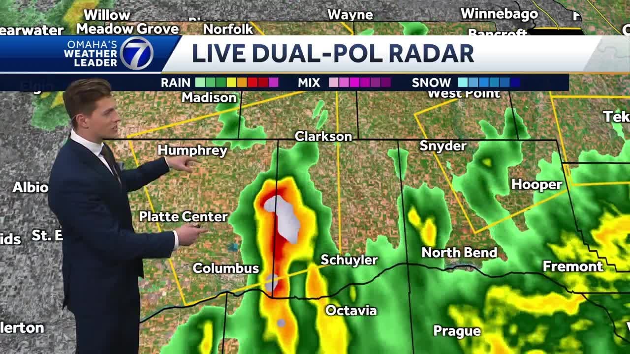Severe storms moving north of Omaha this Friday evening - YouTube