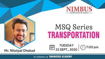 Multiple Select Questions (MSQ) |  Transportation | MSQ For GATE 2021 | GATE 2021 MSQ