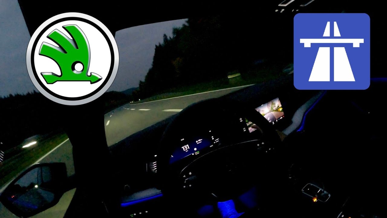 German Autobahn POV Night Drive 2024 Skoda Octavia - Onboard Drive | Ambient Lighting