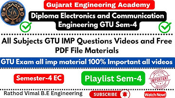 🎉Sem-4 EC All Subjects GTU IMP📕 Question 🆓 Free PDF Study Material💯Playlist 👍#gtu#gtuimpquestions