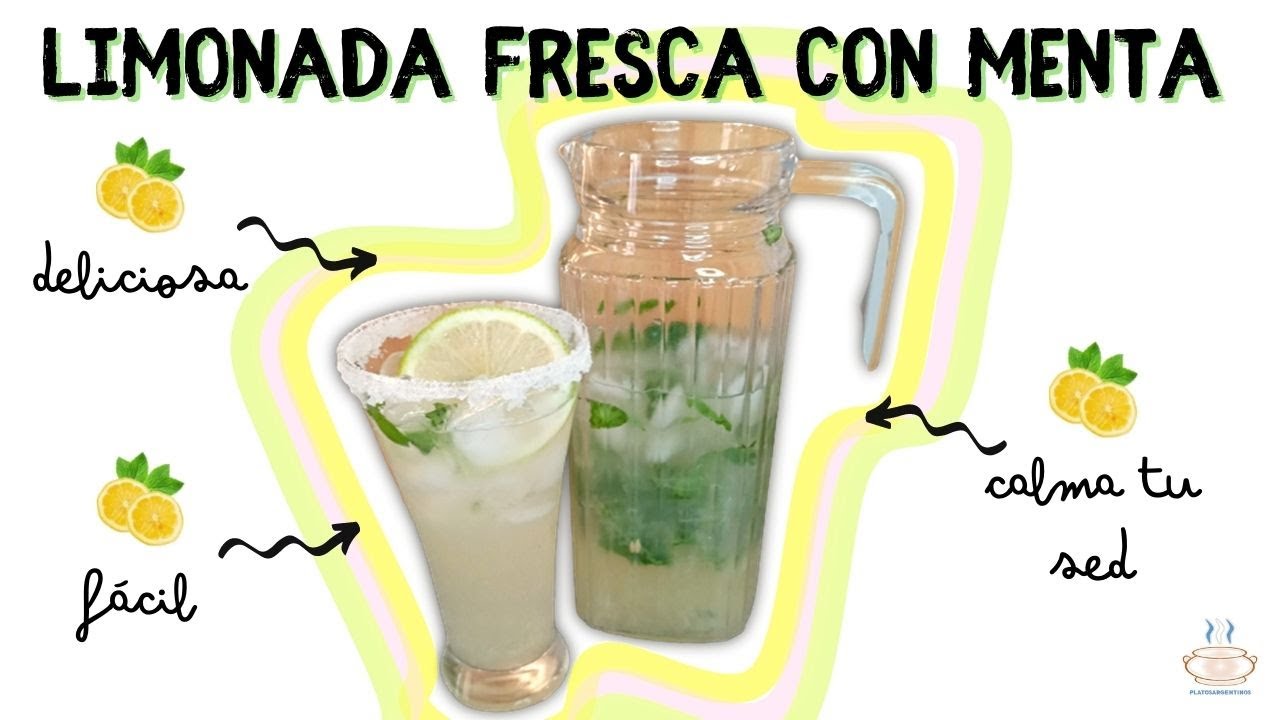 COMO HACER UNA LIMONADA FRESCA PERFECTA CON MENTA SIN LICUADORA - YouTube