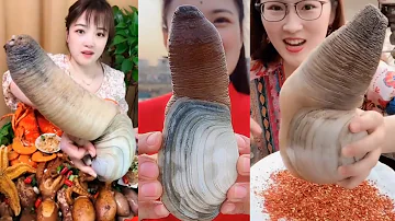 Chinese Girl Eat Geoducks Delicious Seafood #013 | Seafood Mukbang Eating Show