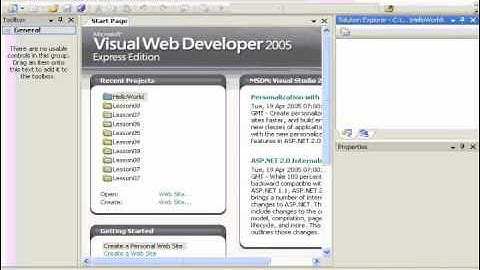 Getting Started with Visual Web Developer 2005 Express Edition Part 1 | creating a web form