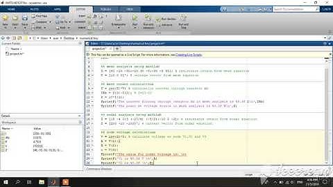 MATLAB PROGRAMMING FOR ELECTRIC CIRCUIT ( NODAL AND MESH)