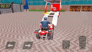 US Police Quad Bike limousine Car Transporter Game - Android Gameplay screenshot 3