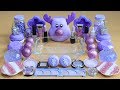 "Purple Rudolf " Mixing"Purple"Makeup,More Stuff&glitter Into slime! Satisfying Slime Video.