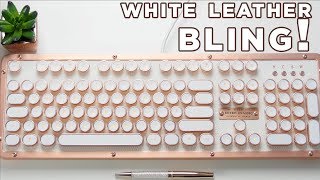 Azio 'Posh' Retro Mechanical Keyboard Unboxing - WHITE LEATHER! - BLING! screenshot 5