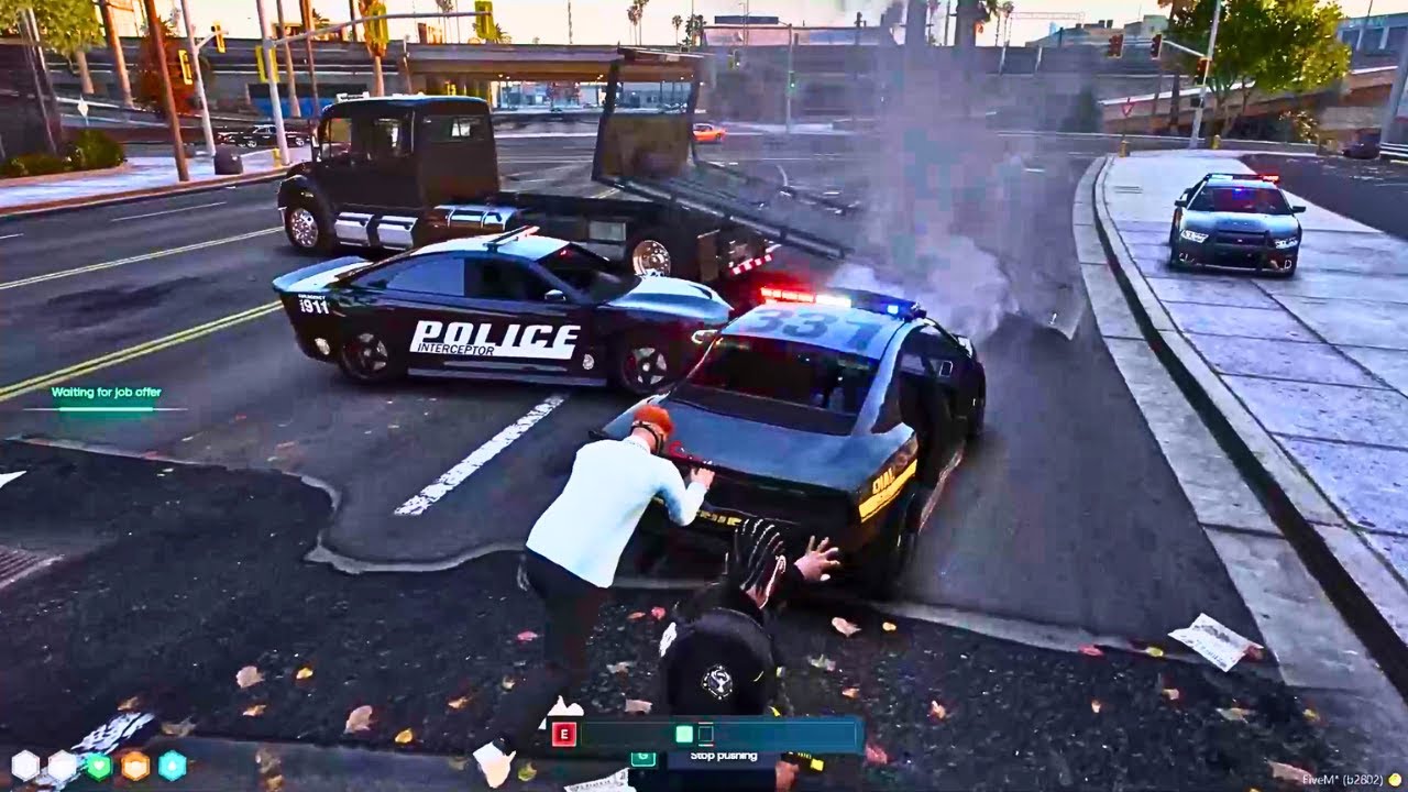 Ste Tries Towing Cop Cars During a Chase & Ends up in an Interesting ...