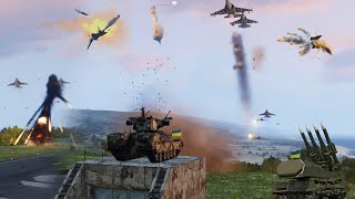 Ukraine Long Range Anti Air Missile Destroys 550 Russian Sukhoi Su 57 Fighter Jets  ARMA 3 MILSIM