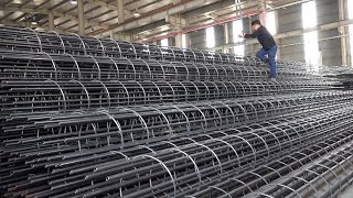Mass Production Process of Cylindrical Rebar Nets with Korea's Incredible Technology.