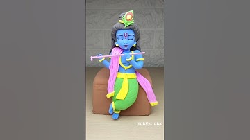 Krishna ji 💖 Clay Art Krishna idol making 😍🙏#krishna #shorts #clayart #short #shrikrishna #art #diy