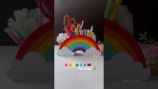 DIY easy rainbow pen holder 🌈|#penholder #penstand #penholdermaking #diypenholder #diypenstand #diy