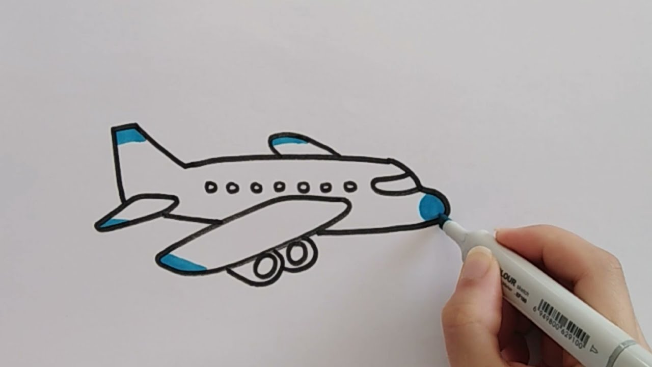 تعليم رسم طائرة للأطفال ✈️😍 | How to draw a plane | Uçak nasıl çizilir