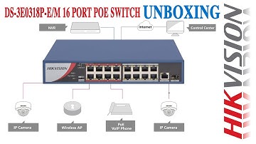 Hikvision DS-3E0318P-E/M 16 Port Fast Ethernet Unmanaged POE Switch Unboxing
