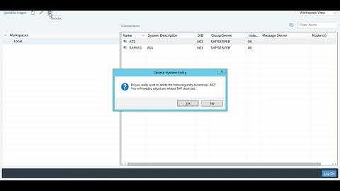 Deleting a System in SAP GUI