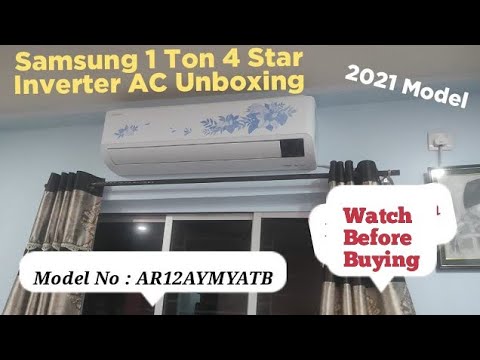 Samsung 1 Ton 4 Star Inverter Split AC AR12AYMYATB Unboxing