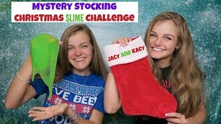 Mystery Stocking Christmas Slime Challenge ~ Jacy and Kacy