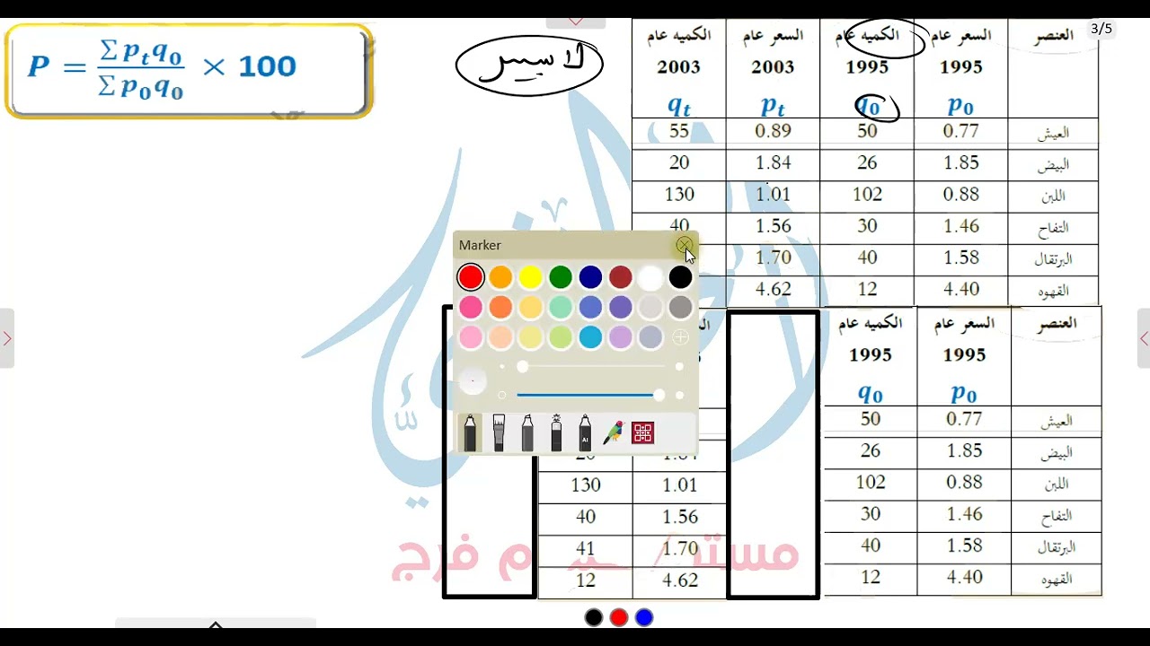 الارقام القياسيه - كلية التجاره جامعة السادات