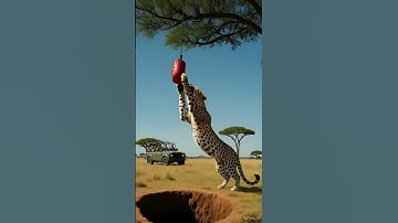 Leopard’s Precision Hunt — The Moment It Snatches the Hanging Meat! 🐆🔥  Cinematic Wildlife Scene