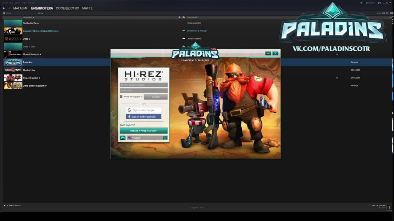 Ошибка paladins