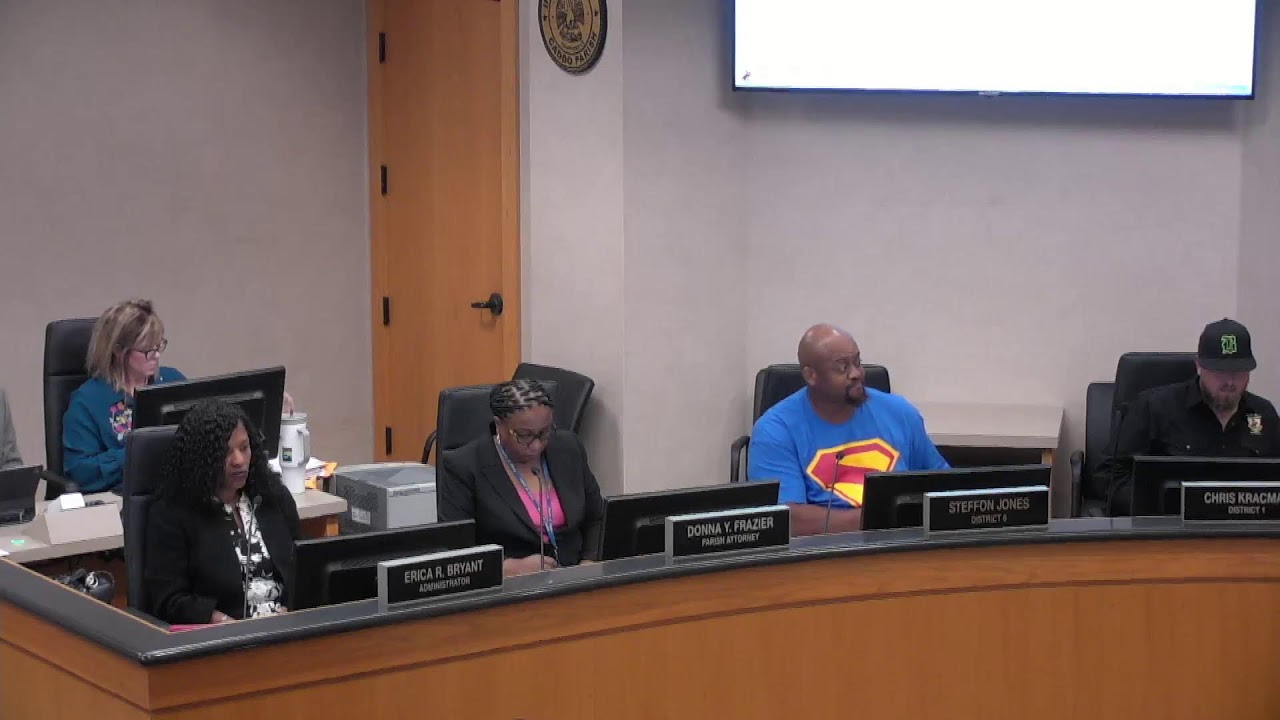 Caddo Parish Commission Work Session on September 15, 2025, at 3:30 pm.  Work Session Agenda: https://caddo.gov/event/work-session-meeting-of-the-caddo-parish-commission-17/