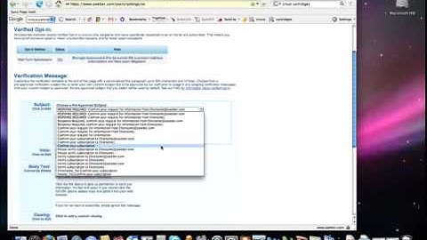 Verified Opt-ins - Aweber Tutorial