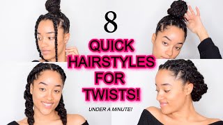 Quick & Easy Single Braids/Twists Hairstyles | UNDER 1 MINUTE!