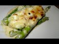 Asparagus Smothered w. Cheesy Béchamel Sauce - Comforting Asparagus Dish - Recipe # 107