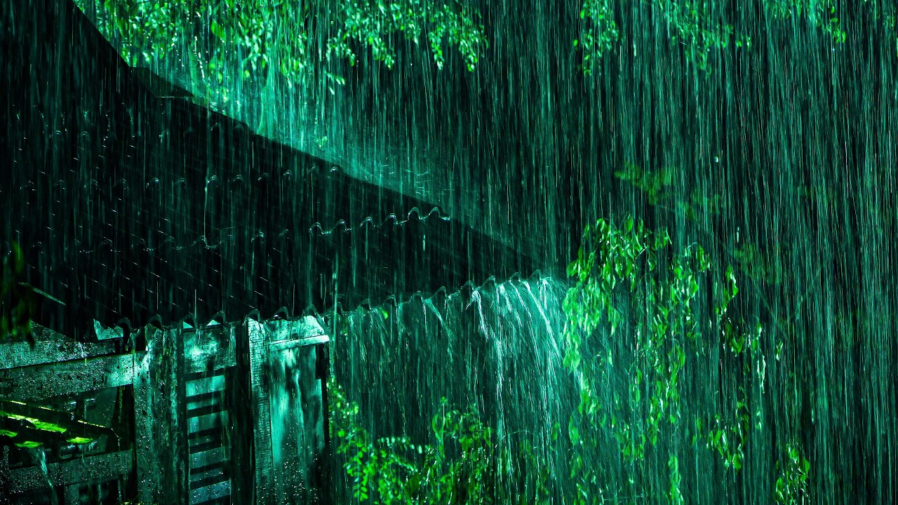 Fall Asleep Quickly in 3 Minutes | Heavy Rain Falling on Tin Top & Distant Thunder All Night