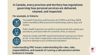 Module 1  Introduction to Infection Prevention and Control IPAC in Personal Services
