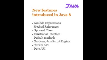 New Features Introduced In Java 8