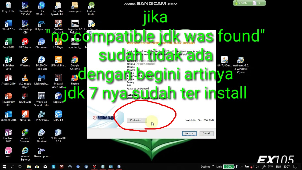 Cara menginstal java netbeans 8.0.2 dan JDK 7 netbeans - YouTube